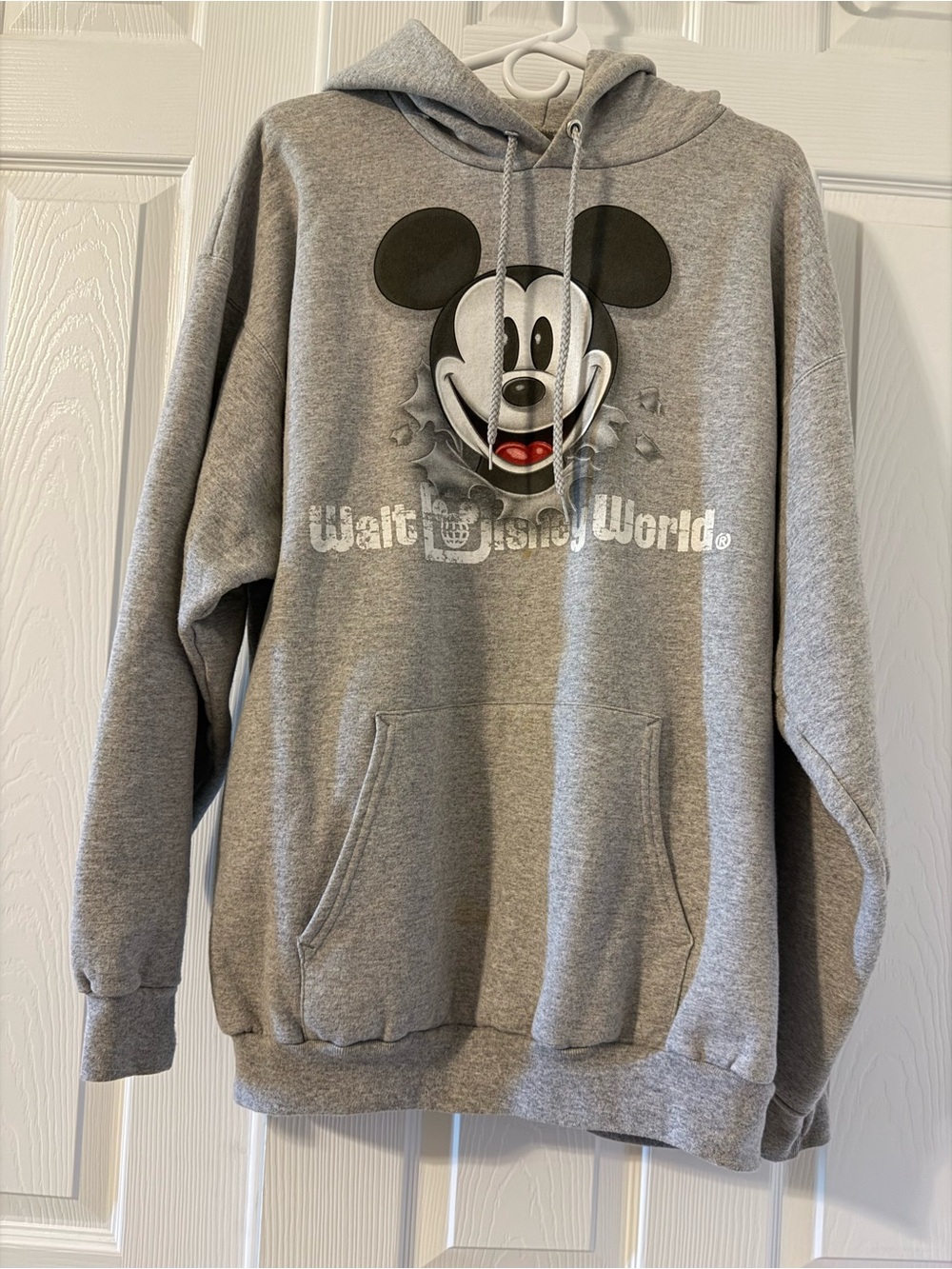 Hanes Grey Pullover Hoodie with Mickey Graphic